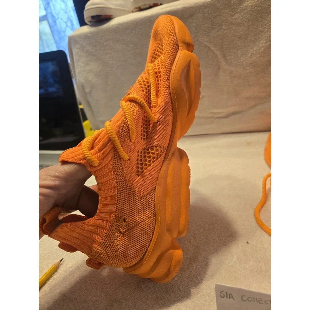 SIA Collective CU.02 Solar Orange Mens Size 10 Knit Chunky Sneakers